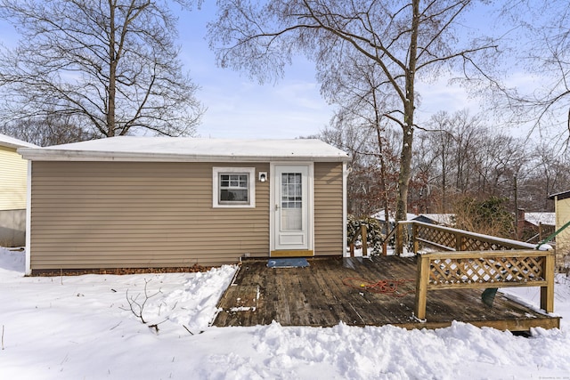 view of snow covered structure