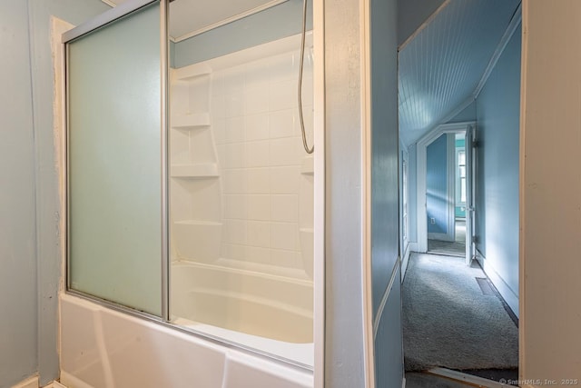 bathroom featuring enclosed tub / shower combo