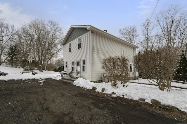 view of snowy exterior