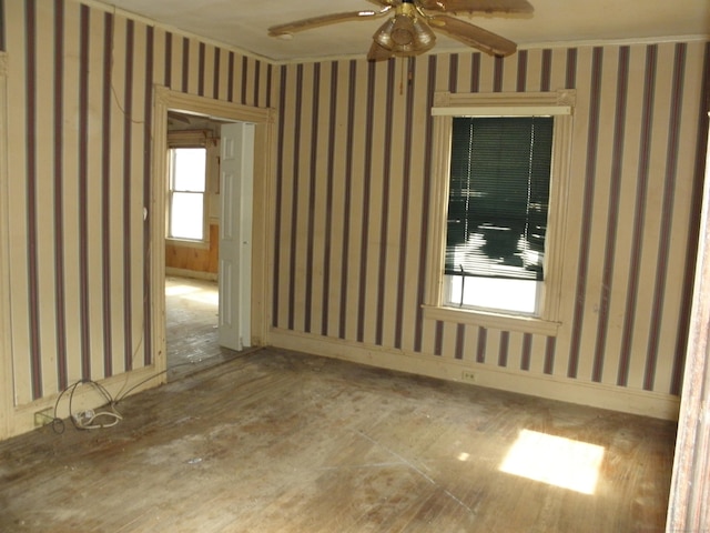 spare room with ceiling fan