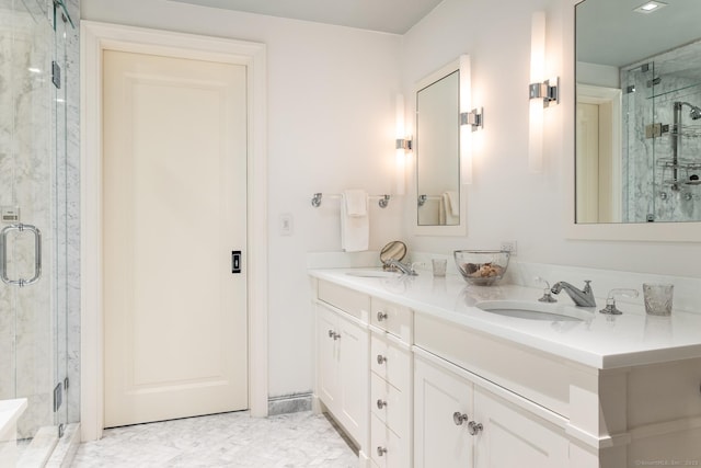 1060 Harbor Rd, Fairfield, CT 06890 - full bathroom featuring a marble finish shower and double vanity