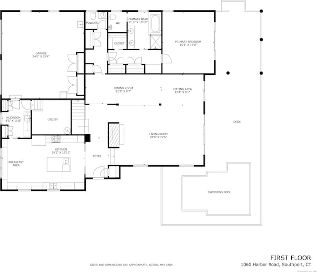 1060 Harbor Rd, Fairfield, CT 06890 - floor plan / room layout