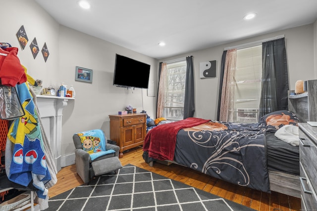 bedroom with wood-type flooring