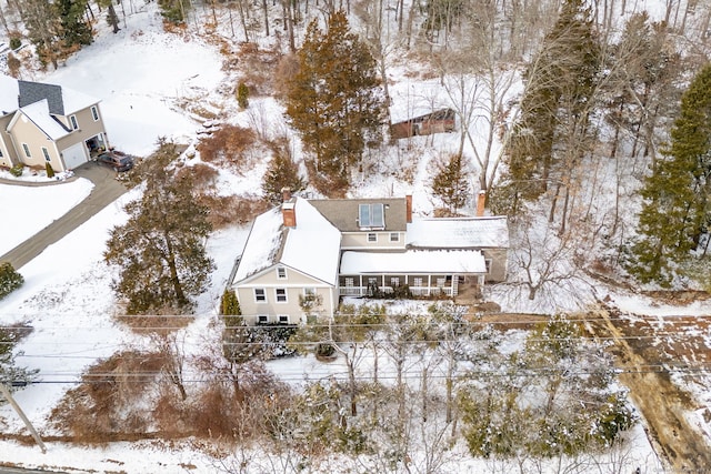 view of snowy aerial view