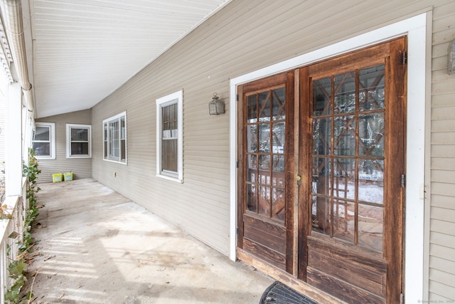 property entrance with french doors