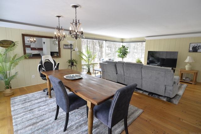 dining area featuring light wood-type flooring