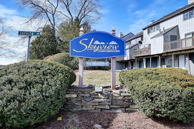 view of community sign