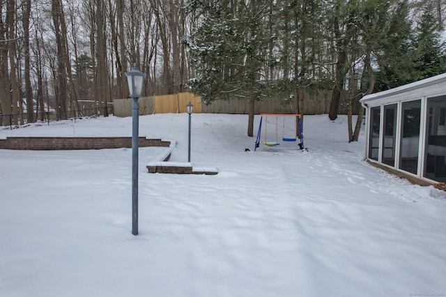 view of snowy yard