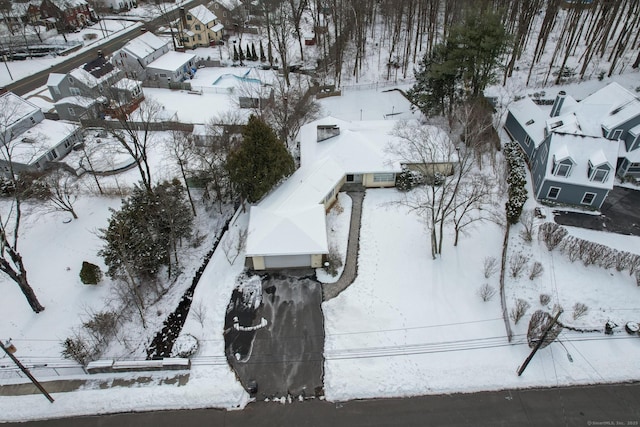 view of snowy aerial view