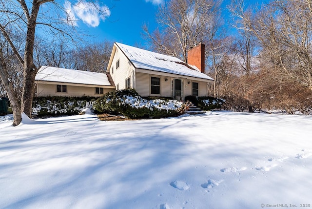 view of snow covered exterior