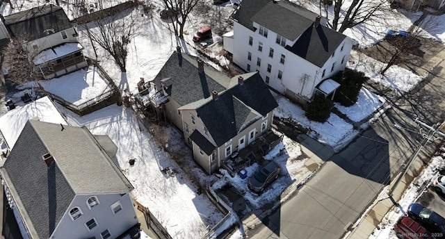 view of snowy aerial view