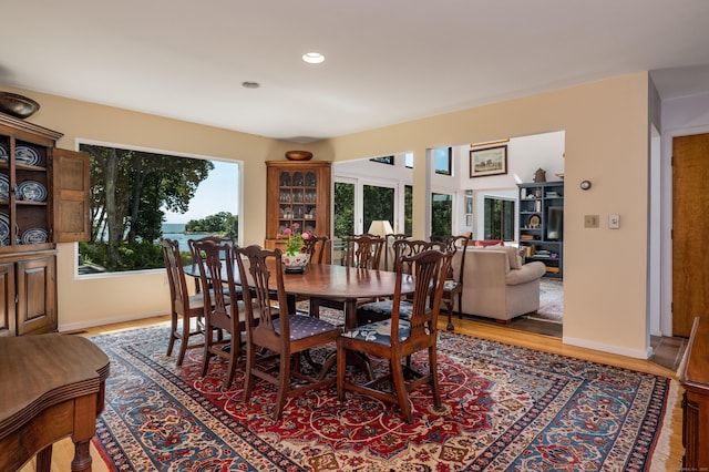 48 Andrews Rd, Guilford, CT 06437 - dining area featuring light wood-style flooring, recessed lighting, and baseboards