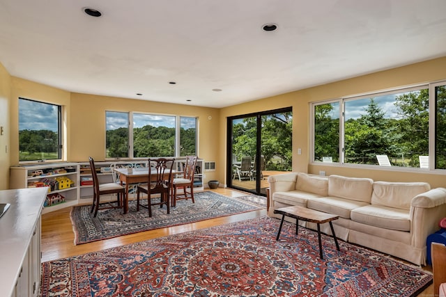 48 Andrews Rd, Guilford, CT 06437 - living area featuring wood finished floors and recessed lighting