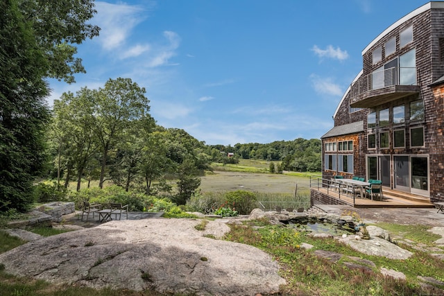 48 Andrews Rd, Guilford, CT 06437 - view of yard featuring a wooden deck
