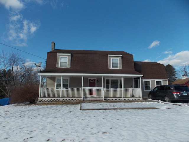 view of front facade featuring covered porch