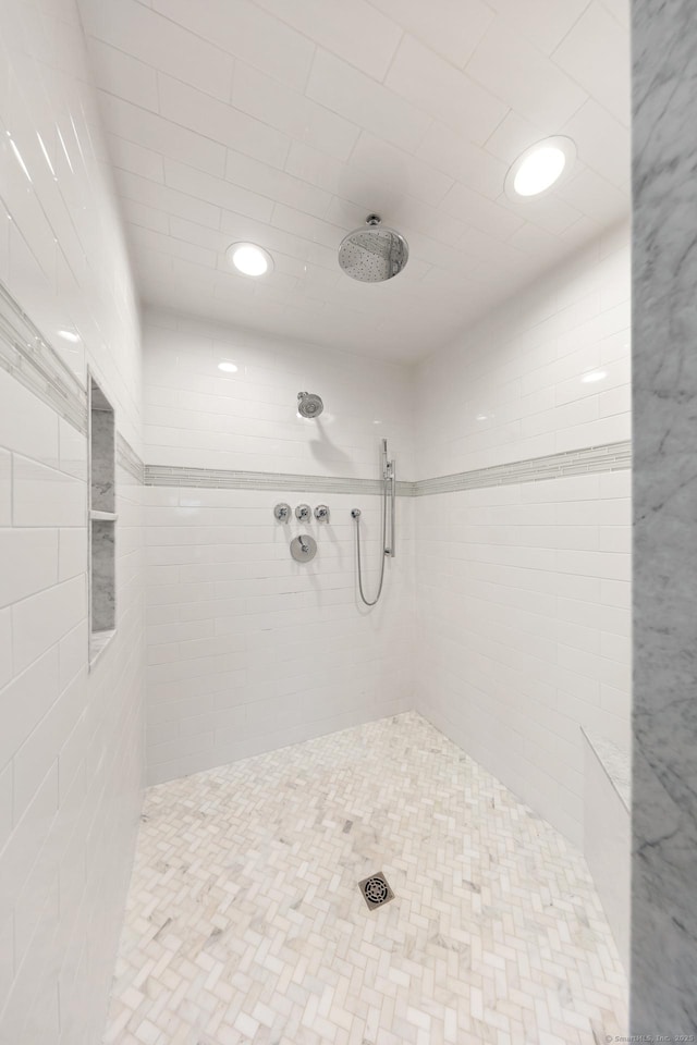 full bathroom with a tile shower