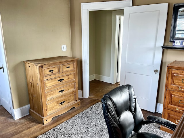 office featuring dark hardwood / wood-style flooring