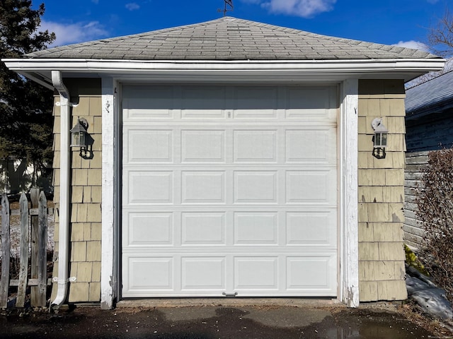 view of garage