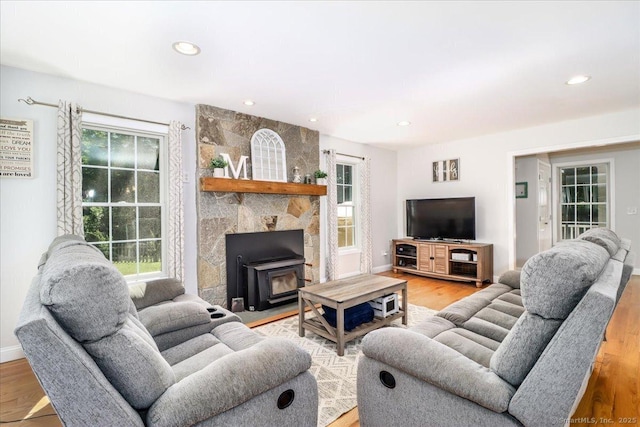 living room featuring wood-type flooring