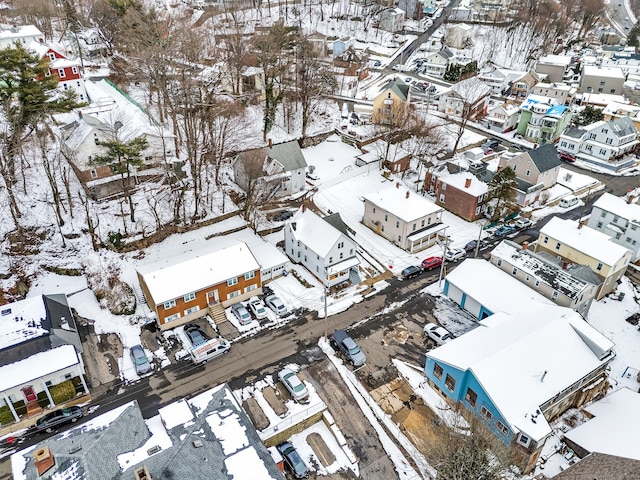 view of snowy aerial view