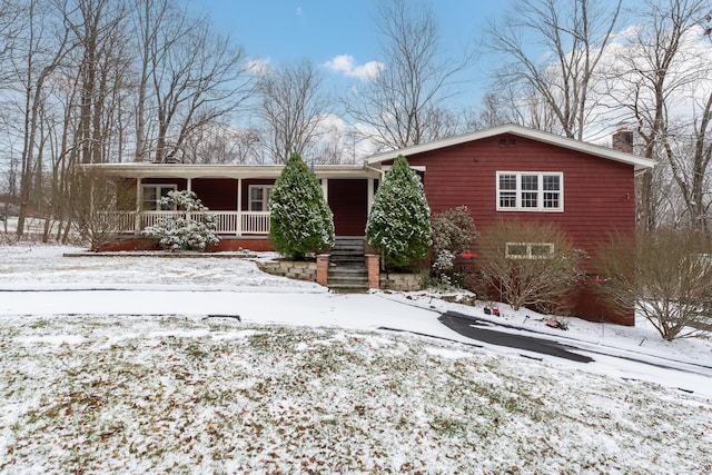 view of front of property with a porch