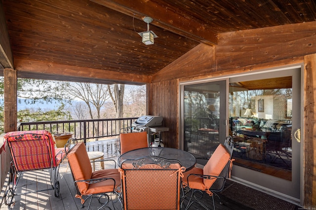 deck with outdoor dining space