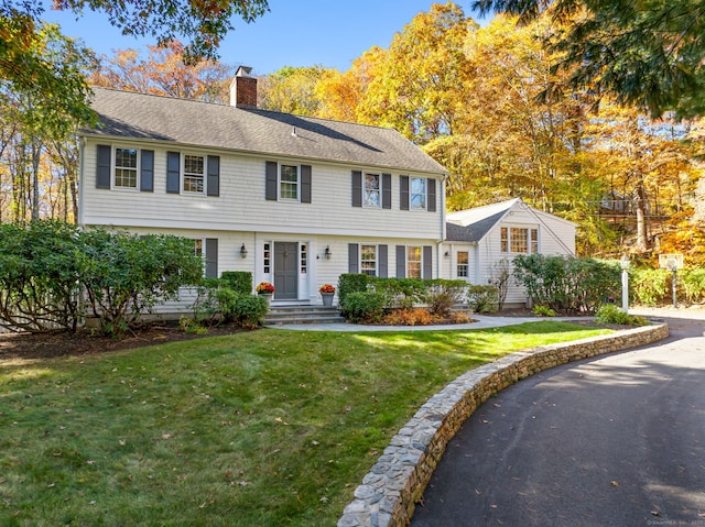 colonial house with a front yard