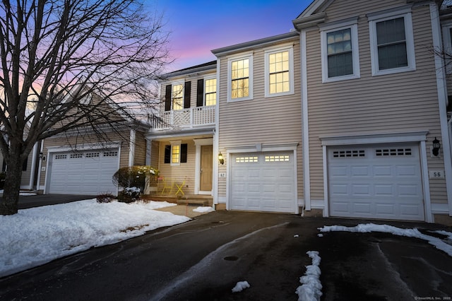 view of property with a garage