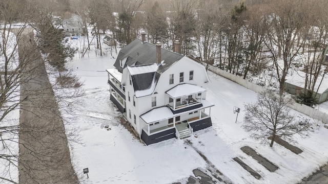 view of snowy aerial view