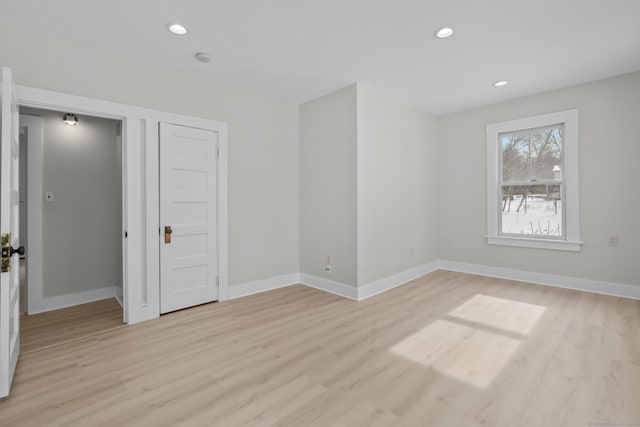 empty room featuring light wood-type flooring