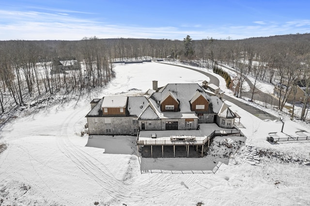 view of snowy aerial view