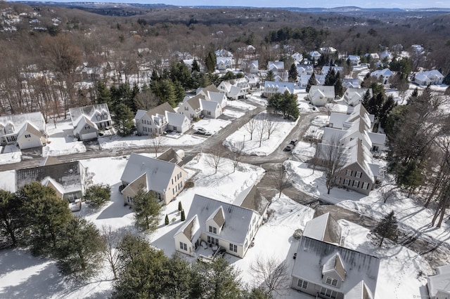 view of snowy aerial view