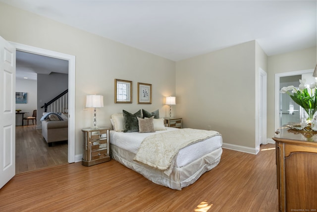 bedroom featuring light hardwood / wood-style flooring