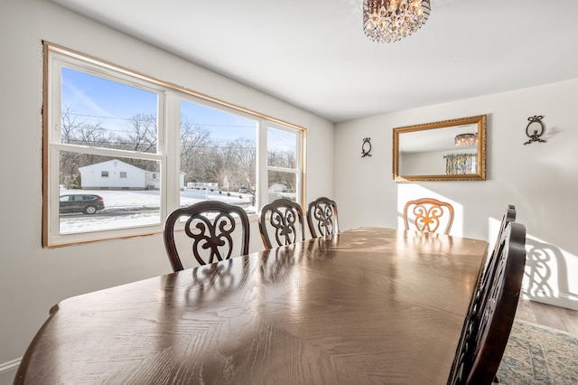 dining room with wood finished floors