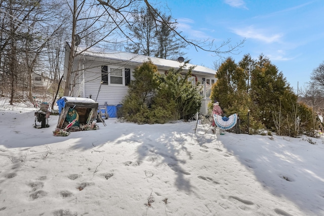 view of snow covered exterior