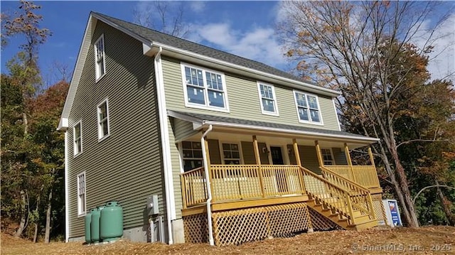 view of front of home featuring covered porch