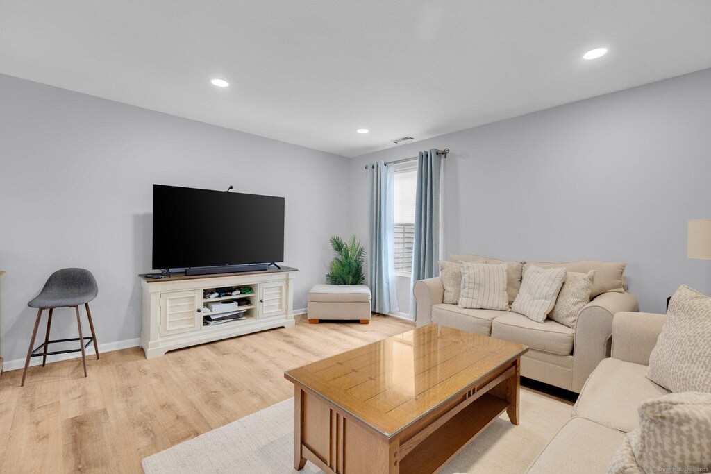 229 Branford Rd Unit 222, North Branford, CT 06471 - living room with light hardwood / wood-style floors