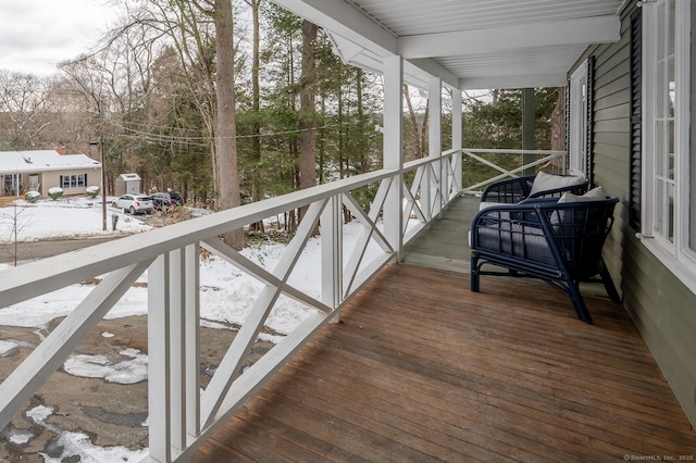 deck with covered porch