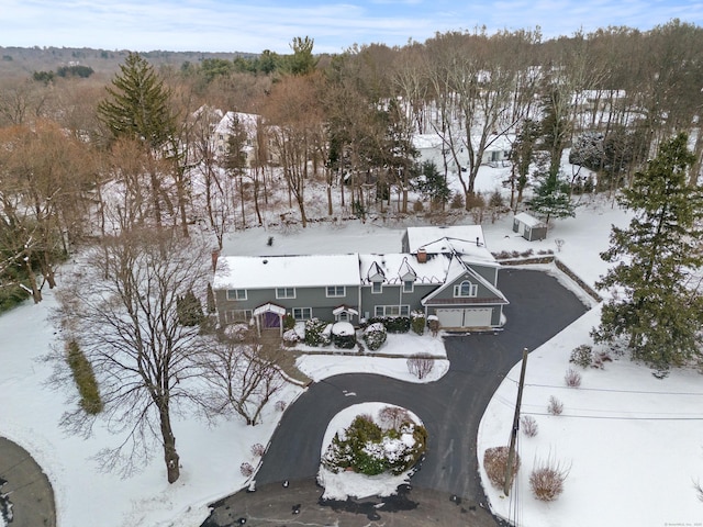 view of snowy aerial view