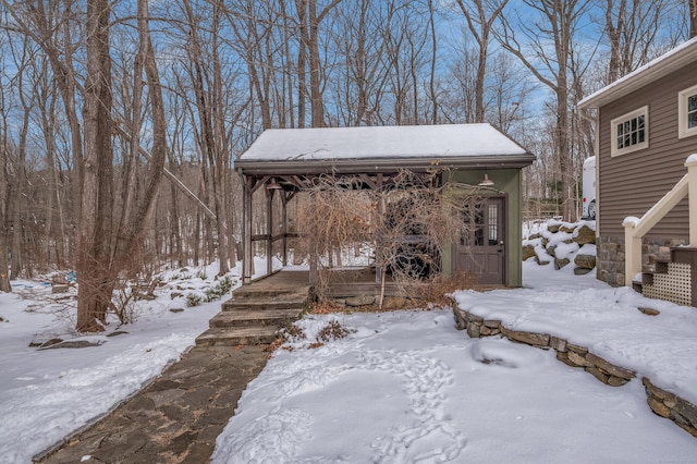 view of snowy yard