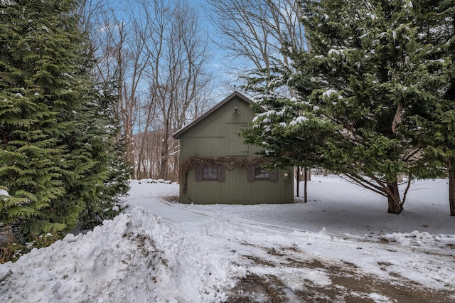 view of snowy exterior