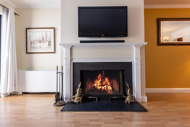 details featuring crown molding and hardwood / wood-style flooring