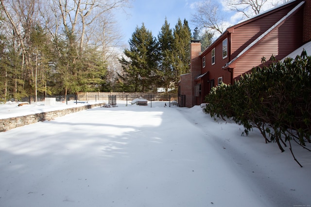 view of snowy yard