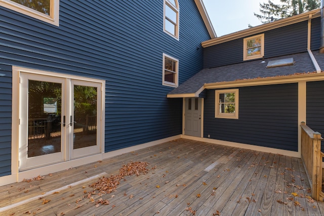 deck with french doors