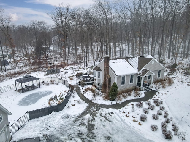 view of snowy aerial view