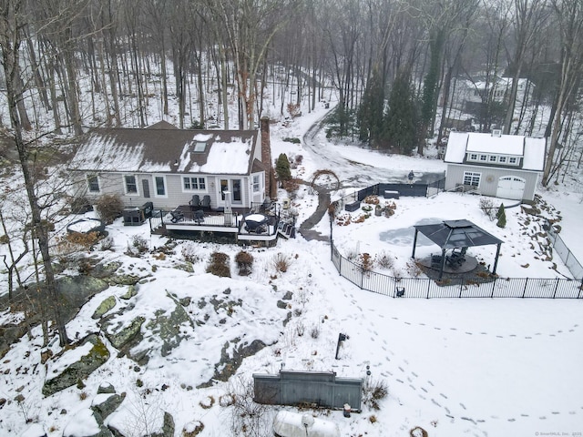 view of snowy aerial view