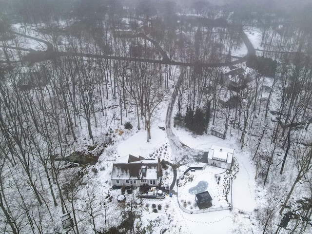 view of snowy aerial view