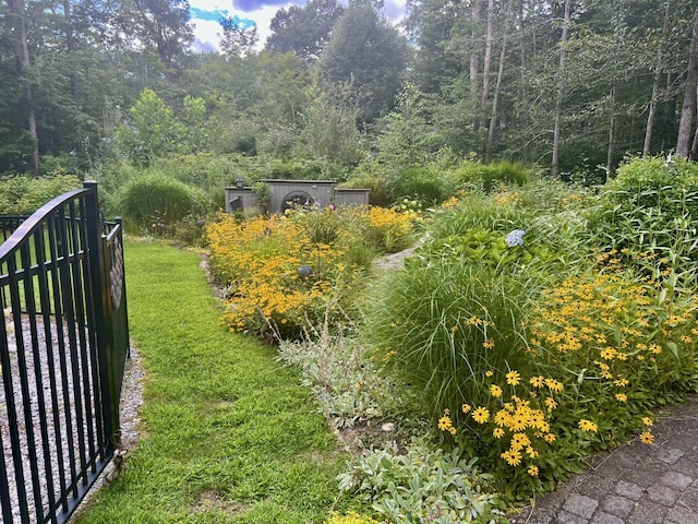 view of yard with fence