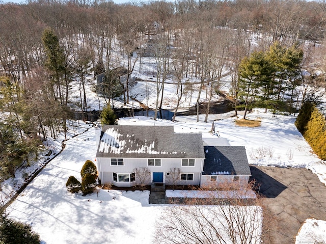 view of snowy aerial view