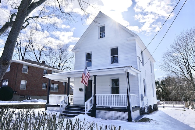 view of front of property with covered porch